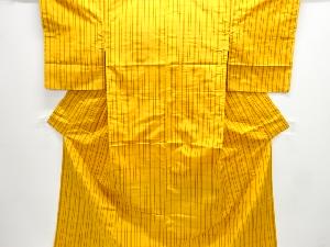 アンティーク　格子織り出し米沢紬着物